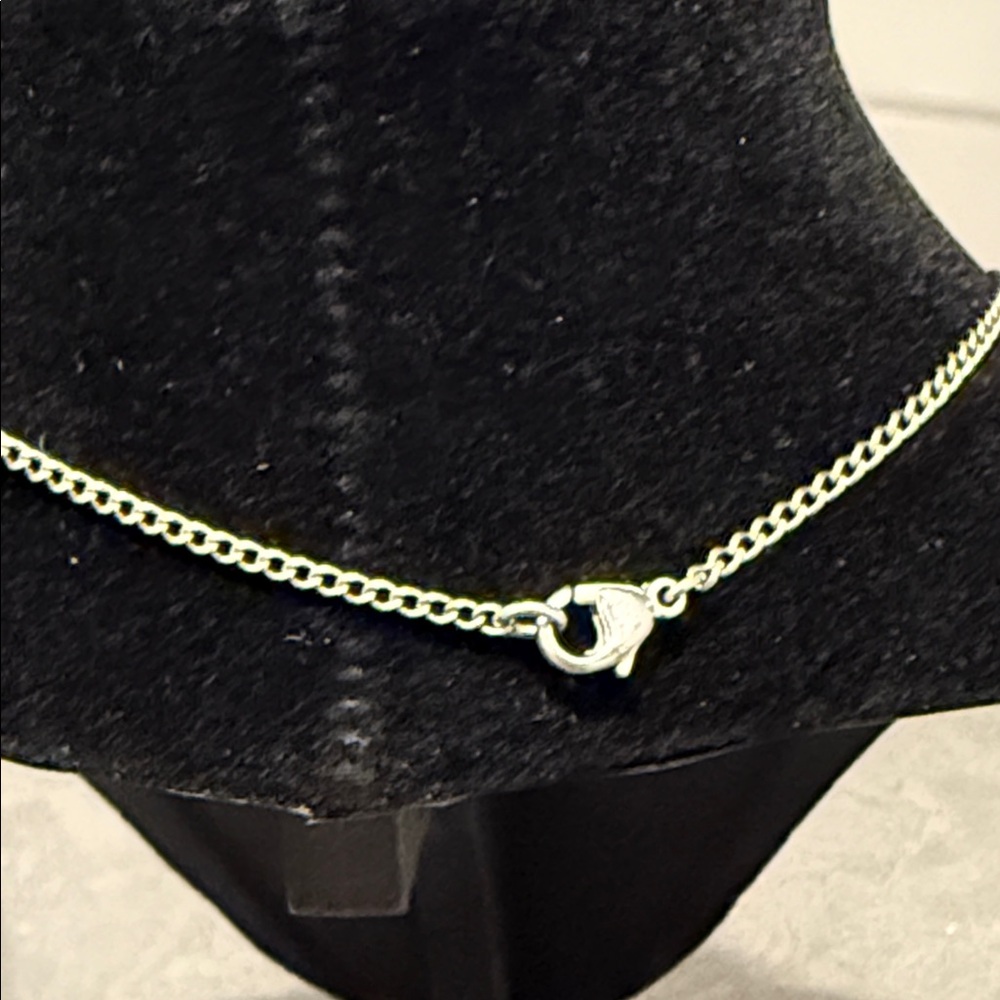 Chanel Silver Plated CC Rhinestone and Heart Pendant Necklace - Picture 5 of 7